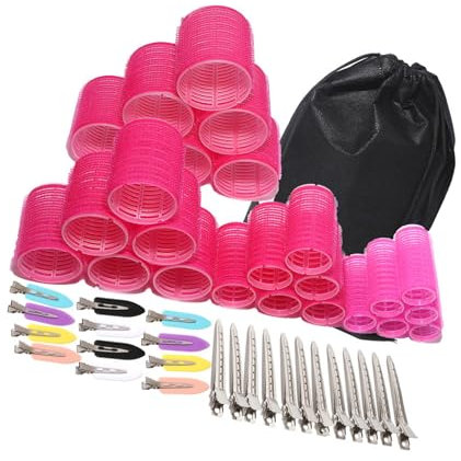 Kit arricciacapelli autoadesivo con clip in metallo per ricci naturali e volumi, uso domestico e ufficio, 6 pezzi