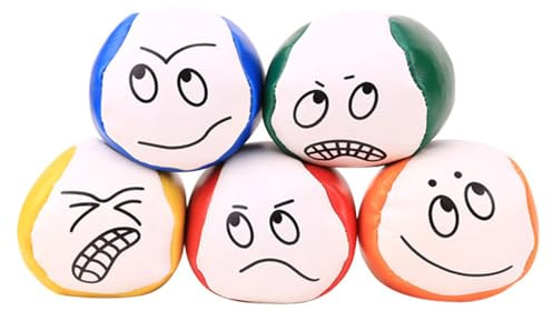 sinirttou 5er Jonglierbälle Set, Gute 5cm Jonglierbälle für Anfänger, Langlebige und weiche PU Leder für Erwachsene Anfänger Geschicklichkeitsspiel Outdoor Spielzeug