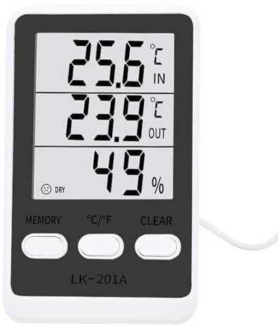 Medidor De Temperatura Para | Medidor de Humedad Digital para Hogar | Pantalla LCD Termómetro de Humedad para Cocina Armario de Vinos