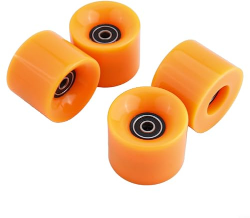 Caswynlife Ruote per skateboard da 60 x 45 mm, 78 A, per longboard Cruiser, cuscinetti ABEC-9 con distanziatori, set da 4 compatibili con skateboard standard e pattini a rotelle (arancione)
