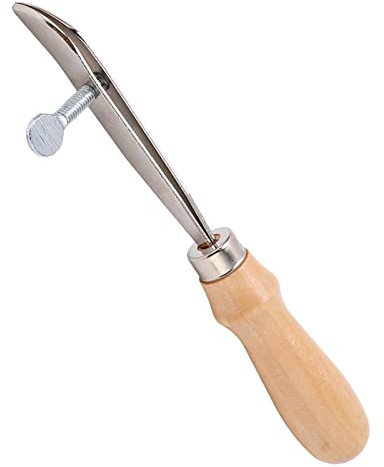 Baxnore Bordeadora de cuero Creaser profesional con mango de madera ajustable, herramienta de metal para manualidades de cuero, cinturones, carteras, correas, bolsos, sillas de mon