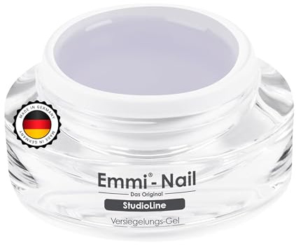 Emmi Nail Studioline Versiegelungsgel für Gelnägel Hochglanz | Top Coat Gel UV | Mittelviskoses Abschlussgel | Selbstglättend, kratzfest & vegan | Perfekte Glanzversiegelung | 30ml