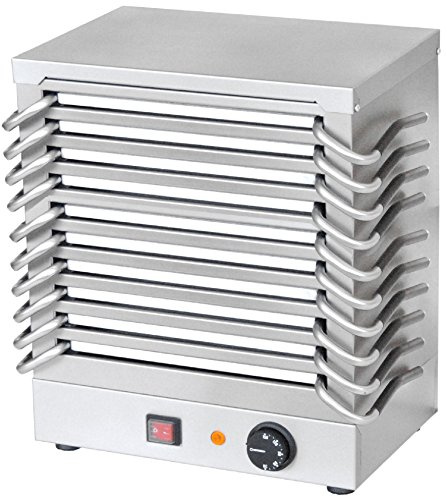 SARO PL 10 - Rechaud a 10 Piastre, con Corpo in Acciaio Inox, Maniglie Isolate, Temperatura Regolabile da 0 a 150 °C, Piastre in Lega, da 1,2 kW