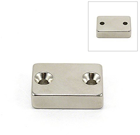 N42 Neodym - Magnet Für Möbelfixierungen, Hängende Grafiken und Halten von Türen und Schubladen - 30mm x 21mm x 8mm Mit 2X 4,2mm C/Versunken - 17,1kg Zug - Norden