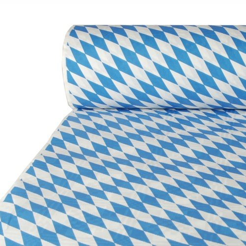 PAPSTAR Papiertischtuch mit Damastprägung 50 m x 1 m Bayrisch Blau Tischdecke Oktoberfest