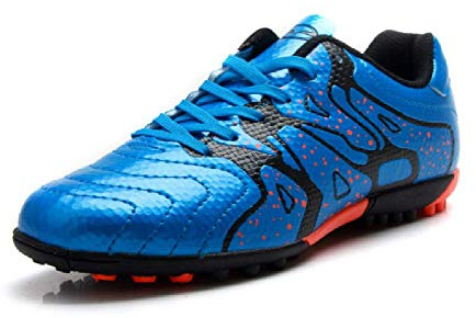 Chaussures de football, respirantes, unisexe pour enfants, bleu, 30 EU