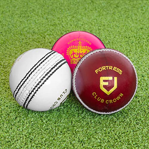 FORTRESS Klubbkrona cricketbollar [låda med 6] | MCC föreskrift läderbollar – junior eller senior (junior (135 g))