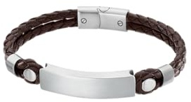 LOTUS STYLE Pulsera Hombre Acero Inoxidable 316L Brazalete de Diseño Sofisticado, Confortable y Resistente al Agua - Pulseras Hombre - Marrón 208.00 mm LS2103-2/1 - Ideal para Regalo