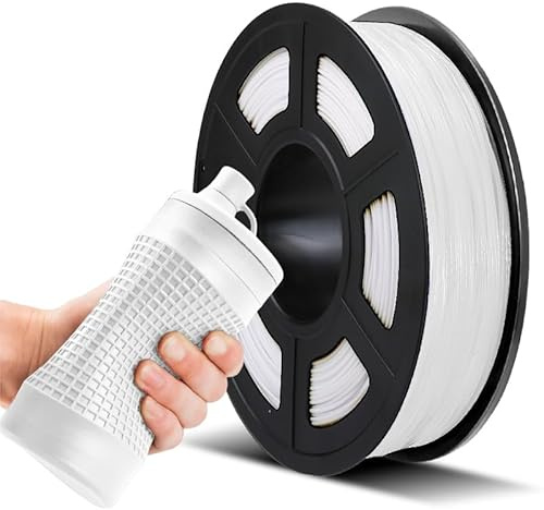 TPU flessibile Filamento 1,75 mm, JAYO Stampante 3D Filamento TPU Shore 95A, Precisione +/-0,02 mm, Bobina 0,5 KG/500 G, TPU Bianco