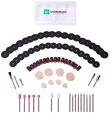 VONROC Accessoires pout outil rotatif multifonction - 100 pcs. - Universels - Compatible avec outil CT503DC - Pour graver, polir, poncer, meuler, couper, etc.