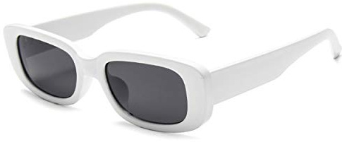 JFAN Gafas de sol Rectangulares para Mujeres Hombres Gafas pequeñas Retro con Protección UV400 de Marco Cuadrado