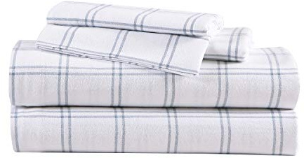 Eddie Bauer Home - Flanellsamling sängkläder i bomull, förkrympt och borstad för extra mjukhet, komfort och mysig känsla, full, Westridge Rutig
