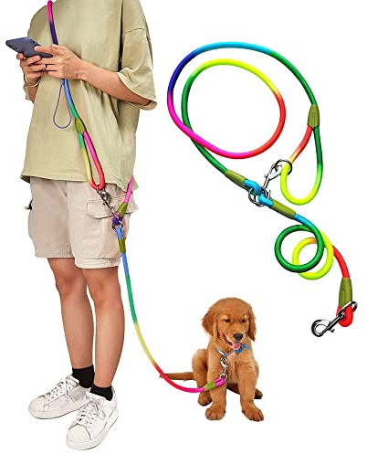 pawstrip Laisse mains libres pour chien à la taille et à bandoulière avec laisse antidérapante durable en nylon réfléchissant robuste pour la randonnée, la course à pied, pour chiens de taille moyenne