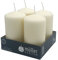 Müller Candele a Colonna Cilindriche, Set di 4 Candele, dim. 48 x 90 mm, Colore Avorio, Lunga Durata di 16 Ore, Cera Antigoccia, Inodore, Qualità RAL