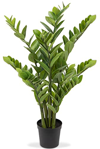 Piante artificiali grandi Zamioculcas 100 cm, piante artificiali in vaso decorazione per tavolo, ufficio, bagno, camera da letto, soggiorno, decorazione, regalo di inaugurazione della casa