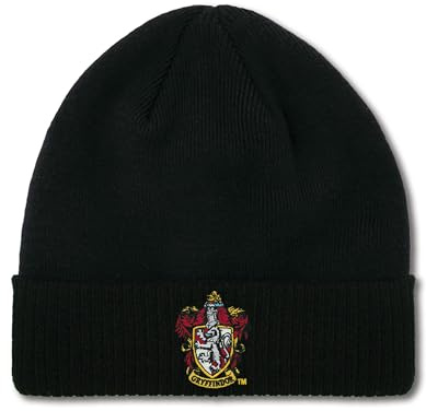 Logoshirt®️ Harry Potter I Gryffindor I Logo I Beanie I Strick-Mütze I Winter I Damen & Herren I Bestickt I schwarz I Lizenziertes Originaldesign