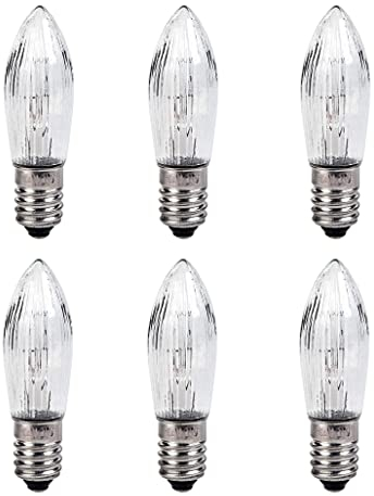 ShuoHui 6X Riffelkerze für Schwippbögen mit Lampen, 23V / 3W, mit E10 Schraubgewinde (23 Volt)