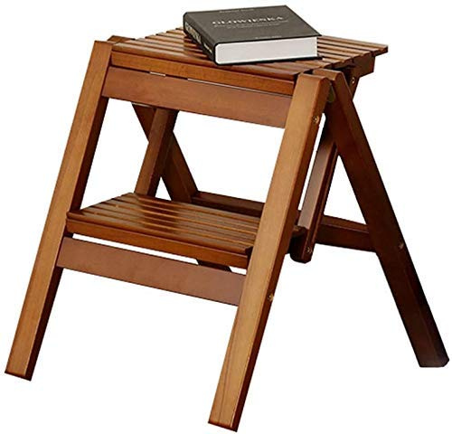 KAZUP Cedar Step Stool Sgabello per Vasca da Bagno in Legno Pedale a 2 Strati Scala a 2 Gradini Scaletta Scala a bovindo Scala Bagno Gradino con Tappetino (Color : Wood Color)
