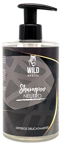 Wild Horses | Shampoo für Pferde, neutral, sanft und sicher, für häufige Anwendung, geeignet für alle Felltypen, 500 ml, hergestellt in Italien