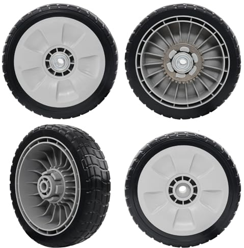 CheeMuii 4 Pack HRR216 Lawn Mower Drive Wheels 2 Rear Wheels 42710-VE2-M02ZE and 2 Front Wheels 44710-VL0-L02ZB Replace for Honda HRR216 HRS216 HRT216 Lawn Mower