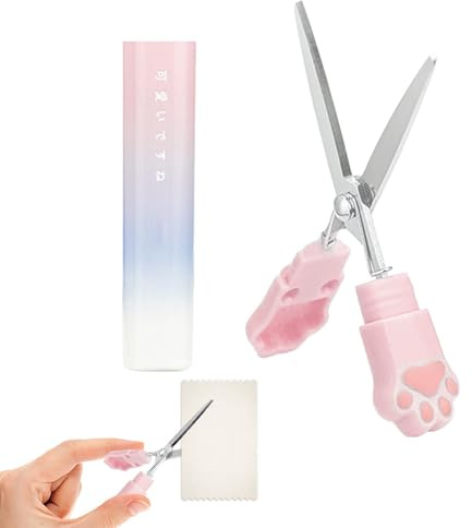 Safety Scissors for Cat Paw Shaped Craft Design with Protective Cover | Small Hand School Scissors for , Teachers, Classroom