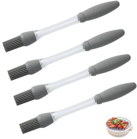 PARFCO Pennello da Cucina, 4 Pezzi Pennello Silicone Cucina, Spazzola in Silicone per Cottura, Spazzola per Spezie Cucina, Pennello Pasticceria Silicone, Spazzola, per Grigliare, Cottura Forno