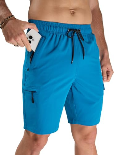 ARCWEG Badshorts Män Långa Badshorts Och Shorts Med Dragkedja Fickor Svart För Gym Simning Löpning