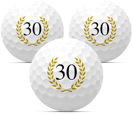 Golfbollar 30 till födelsedagen set om 3 golfgåva golf födelsedagspresent presentidé årsdag grattis på födelsedagen 18 20 22 25 33 35 40 44 45 50 55 60 65 66 70 75 77 80 85 8 90 (30)