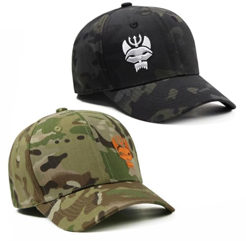 FUYIHCFB Set di 2 Cappellini da Baseball Coordinati per Tutta la Famiglia, Cappellino da Baseball Mimetico Seal Team, Cappellini Tattici, Cappellino da Caccia/Corsa/Pesca (L,8)