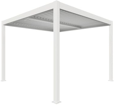 Pergola Bioclimatica Gaia autoportante in alluminio con lamelle orientabili Xone (BIANCO, 3X4 METRI)