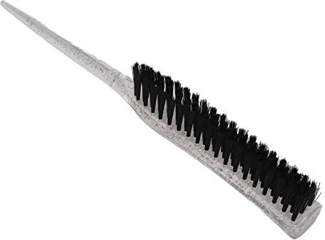 YUYTE Spazzola per Capelli Coda Spazzola per Cotonare la Coda con Manico Glitterato - per Pettinatura Posteriore in Nylon Morbido per Volume e Styling Senza Sforzo (SILVER)