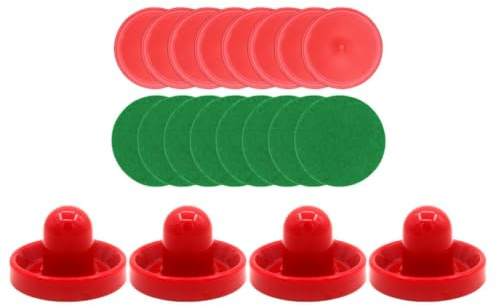 Zerodeko Set de 20 Pièces de Rondelles de Hockey Air en Plastique Rouge Pousseurs de Hockey pour Table Accessoires de Remplacement Amusants
