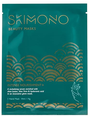 Skimono Hydrating Hand Mask Gloves for Dry Hands Repair (1 Pair), Moisturising Hand Treatment Gloves with Shea Butter, Collagen, Aloe Vera & Hyaluronic Acid, Spa Gloves for Soft, Smooth Skin