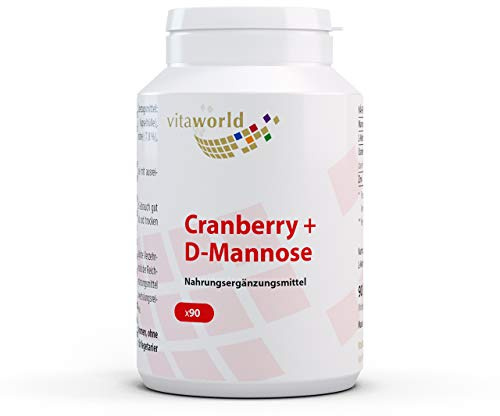 3 Pack Vita World D-Mannose Plus L-Methionine and Cranberry Mannose 3 x 90 Capsules German Pharmacist Production