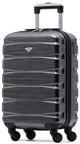 Flight Knight Cabin Suitcase 55x35x20, Carry On for Over 100 Airlines Like Ryanair, EasyJet, British Airways, Virgin Atlantic Lightweight Small Durable Cabin Bag, ABS Hard Shell, Hand Luggage