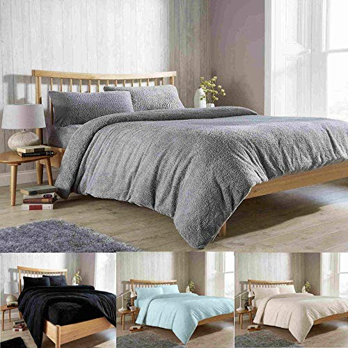 rejuvopedic Double Grey Fleece Duvet, Quilt Cover, Bedding Teddy Bear, Thermal, Winter Snuggle