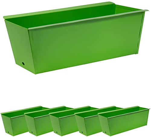 Paletten Blumenkasten Einsatz 6er Set Grün I Paletten-Pflanzkasten für Europalette aus Metall