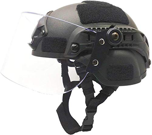 N / A Airsoft Tactical Schutzhelm, Mich 2000 Action Version Taktischer Helm mit NVG-Halterung und vandalensicherer Visiermaske für Erwachsene, Outdoor-Enthusiasten, Taktik-Fans