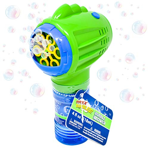 Sunny Days Entertainment Bubble Blower with Refill Solution – Non-Toxic Bubble Gun Toy for Kids – Maxx Bubbles