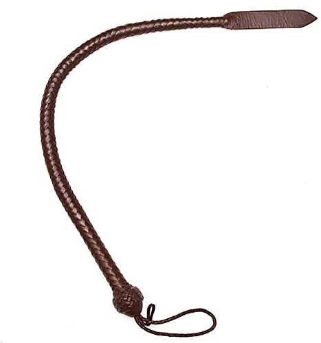 Club Corp Bullpeitsche aus Rindsleder, ideal für 90 cm lange 16 Zöpfe, mit Paddel, Braun