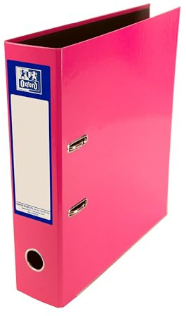 Oxford Premium A4 Lever Arch File, Pink Single Folder, Heavy Duty