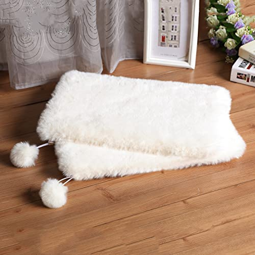 SHENGOCASE 2-Pack 10x14 Rectangular Faux Rabbit Fur Cat Dog Bed Cushion Pad Mat, Cat Tree Tower Replacement Cushion Pad for Window Perch Carrier House Cage Crate Kennel Furniture