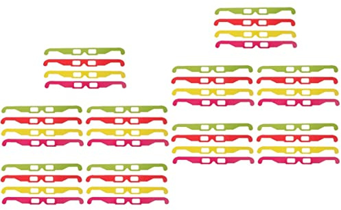 KOMBIUDA 40pcs Cool Glasses for Adults Cardboard Frame Anaglyph Glasses for Party Cinema Movies