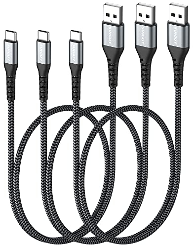 SUNGUY USB C Kabel, 3 Pack 0.5M USB auf USB C Kabel für Samsung Galaxy S20, Note 10 Google Pixel 7 pro, HUAWEI P30,iPhone 16/15 Pro Max-Grau