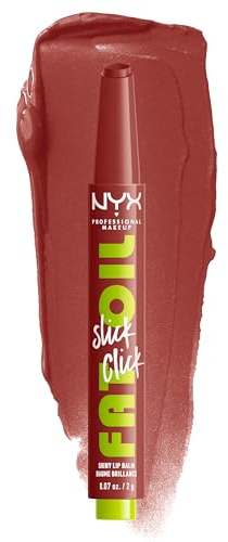 NYX Professional Makeup Pflegender Lippenstift für maximale Farbe, Pflege und Feuchtigkeit, Mit Avocado, Himbeeröl und Moltebeereöl, Vegane Formel, Fat Oil Slick Click, Going Viral
