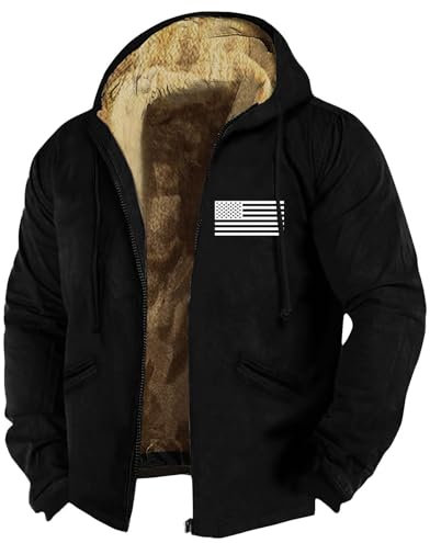 Feibeauty Jacke Herbst Herren Bomberjacke Herren Winter Bomberjacke Jacken Herren Leichte Regenjacke Herren Hoody Herren Funktionsjacke Herren Schnittschutzjacke (Black, 3XL)