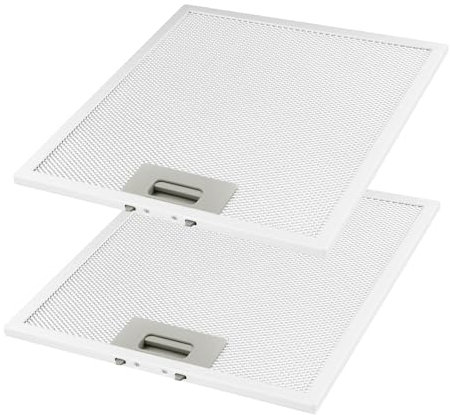 Lot de 2 filtres en métal pour hotte aspirante, 305 x 267 mm, filtre à graisse lavable, avec grille en aluminium, compatible avec AEG, Elica, Whirlpool, Bauknecht