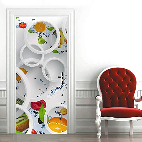 Pegatina para Puerta 3D Mural Puerta PVC Adhesivo Fotográfico Vinilos Puerta Pegatina Pared Murales para Cocina Sala de Baño Decorativas 80x210 cm Minimalismo moderno