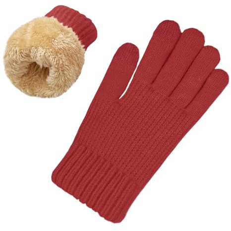 lifwimner Winter Gloves for Women Ladies Knitted Thermal Thick Fleece Lining Soft Warm Touch Screen Gloves for Cold Weather Running Driving