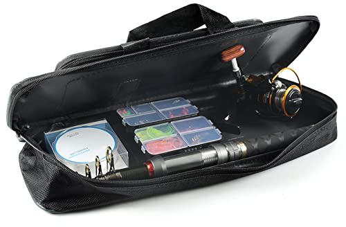 Dioche Fishing Bag, Portable Large Capacity Fishing Rod Case Fishing Pole Case with Carrying Handle and Adjustable Shoulder Strap for Men Fishing (50cm)